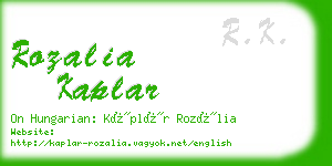 rozalia kaplar business card